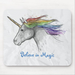 Aquarell-Einhorn Mousepad