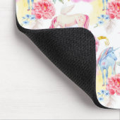 Aquarell-Einhorn-u. Pegasus-Muster Mousepad (Ecke)