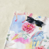 Aquarell-Einhorn-u. Pegasus-Muster Strandtuch (Beispiel)