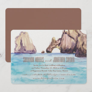 Aquarell-Einladung für Cabo Mexiko Einladung