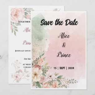 Aquarell-Einladung Hochzeit Einladung