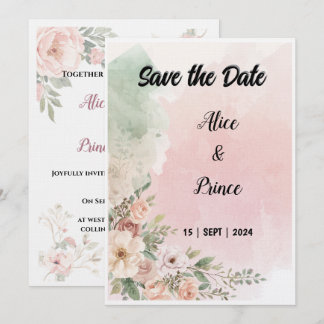 Aquarell-Einladung Hochzeit Einladung