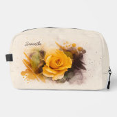 Aquarell-Einzelne Gelbe Rose Waschbeutel (Vorderseite)