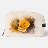 Aquarell-Einzelne Gelbe Rose Waschbeutel (Rückseite)