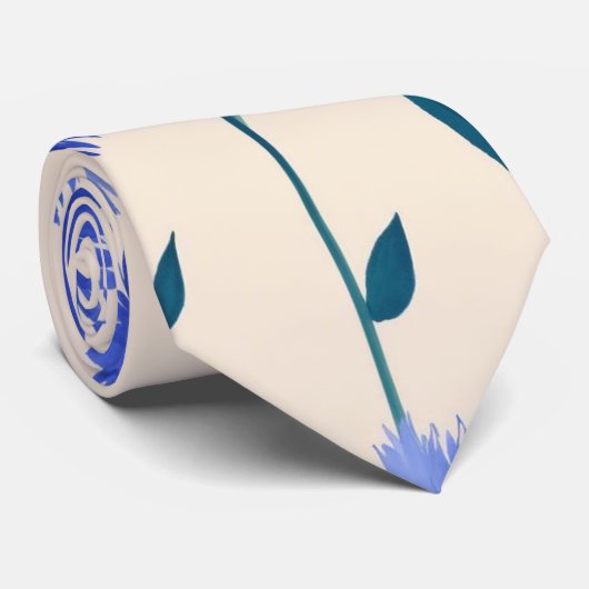 Aquarell Einzigartiger Luxus Blume Print Krawatte (Gerollt)