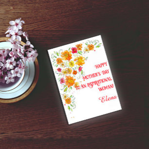 Aquarell Einziger Garten Mutter Ferienkarte Feiertagskarte