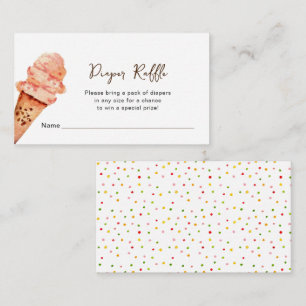 Aquarell-Eis-Babyparty-Windel-Raffle Begleitkarte