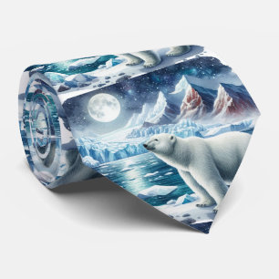 Aquarell Eisbär Arktiseis  Krawatte