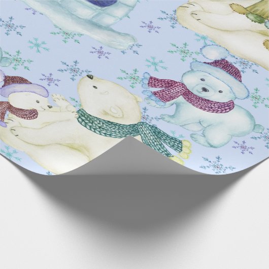 Aquarell-Eisbär-Weihnachtsgeschenk-Verpackung Geschenkpapier (Ecke)