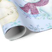 Aquarell-Eisbär-Weihnachtsgeschenk-Verpackung Geschenkpapier (Rolleneckpunkt)