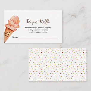 Aquarell Eiscreme Baby Shower Windel-Raffel Begleitkarte