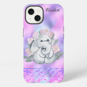 Aquarell Elefant Blumen Holografisch iPhone 13 Hülle