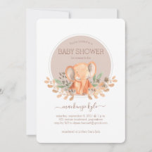 Aquarell Elefant Boho Safari Babyshower