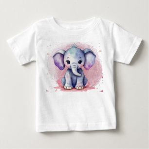 Aquarell Elefant mit modernem elegantem Druck Baby T-shirt