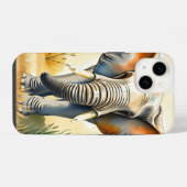 Aquarell-Elefant Nahaufnahme iPhone Hülle (Rückseite (Horizontal))