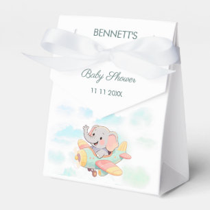 Aquarell-Elefanten-Flugzeug-Baby-Shower-Geschenkbo Geschenkschachtel