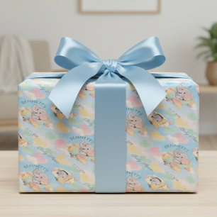 Aquarell-Elefanten-Flugzeug-Baby-Shower-Muster Geschenkpapier