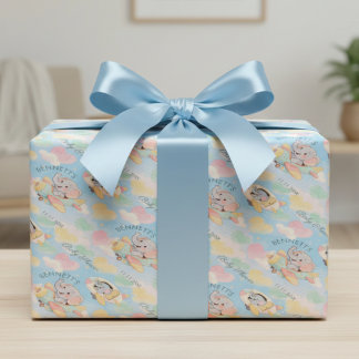 Aquarell-Elefanten-Flugzeug-Baby-Shower-Muster Geschenkpapier