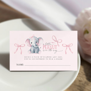 Aquarell-Elefanten-Rosa-Schleifen-Windeln-Raffle-K Visitenkarte