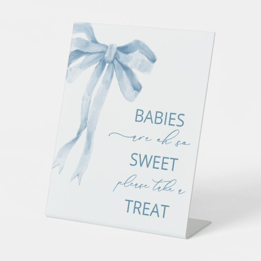 Aquarell Elegant Bow Ribbon Babydusche Babys Sockelschild (Vorderseite)