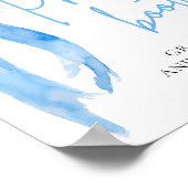 Aquarell Elegant Dusty Blue Bow Foto Standzeichen Poster (Ecke)