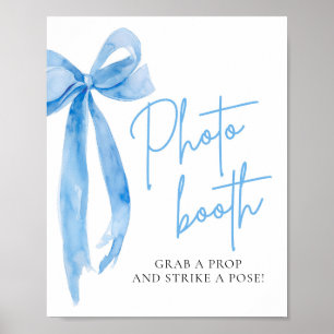 Aquarell Elegant Dusty Blue Bow Foto Standzeichen Poster
