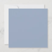 Aquarell Elegant Dusty Blue Floral Baby Taufe Einladung (Rückseite)