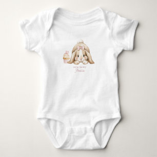 Aquarell Elegant ein Hase Geburtstag grangmille Baby Strampler