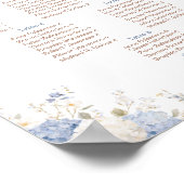 Aquarell Elegant Royal Botanique etwas Blaues  Poster (Ecke)