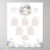 Aquarell Elegant Royal Botanique etwas Blaues  Poster (Vorne)
