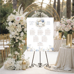 Aquarell Elegant Royal Botanique etwas Blaues Poster
