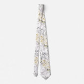 Aquarell Elegante Cream Rose+Eukalyptus Neck Tie Krawatte (Rückseite)