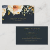 Aquarell Elegante Flora Moderner Innenarchitekt Visitenkarte (Vorne/Hinten)