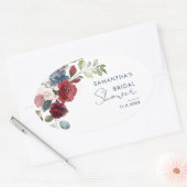 Aquarell elegante Floralschrift Brautparty Ovaler Aufkleber (Umschlag)