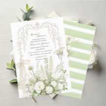Aquarell Elegante Pastellgrüne florale Hochzeits-S