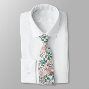 Aquarell Elegante Rosa Blassrosa Eukalyptus Krawatte