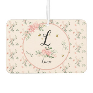 Aquarell Elegante rosa Rosen mit Schmetterlingen Autolufterfrischer