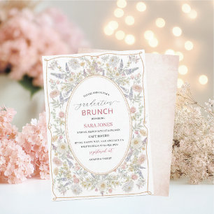 Aquarell Elegante Wildblumen Abschluss Einladung