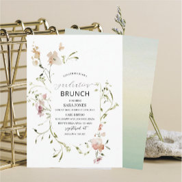 Aquarell Elegante Wildblumen GraduierungEinladung Einladung