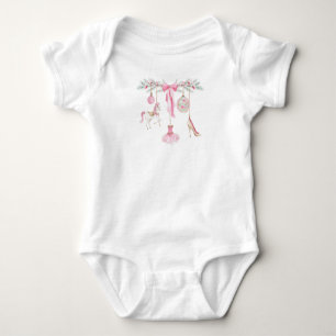 Aquarell Eleganter Nussknacker Ballett rosa Weihna Baby Strampler