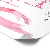 Aquarell Elegantes Rosa Foto Standzeichen Poster (Ecke)