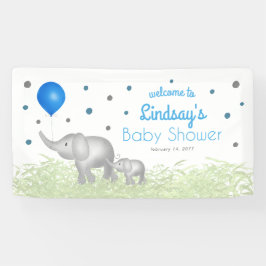 Aquarell Elephant Boy Baby Dusche Willkommen Banner