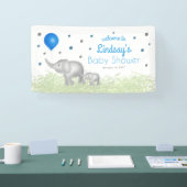 Aquarell Elephant Boy Baby Dusche Willkommen Banner (Messe)