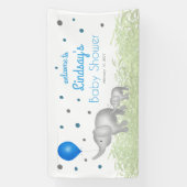 Aquarell Elephant Boy Baby Dusche Willkommen Banner (Vertikal)