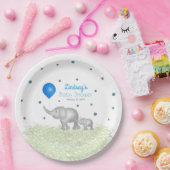 Aquarell Elephants Grüne Baby Boy Dusche Pappteller (Party)