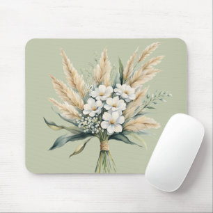 Aquarell-Elfenbein-Blumenstrauß Mousepad