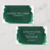 Aquarell Emerald Green Luxus Moderne Visitenkarte (Vorne/Hinten)