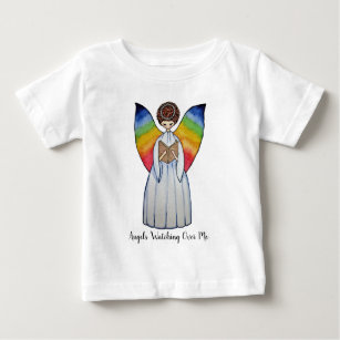 Aquarell-Engel mit Regenbogen Wings, ein Buch Baby T-shirt