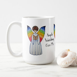 Aquarell-Engel mit Regenbogen Wings, ein Buch Kaffeetasse