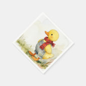 Aquarell-Ente in Overall Serviette (Ecke)